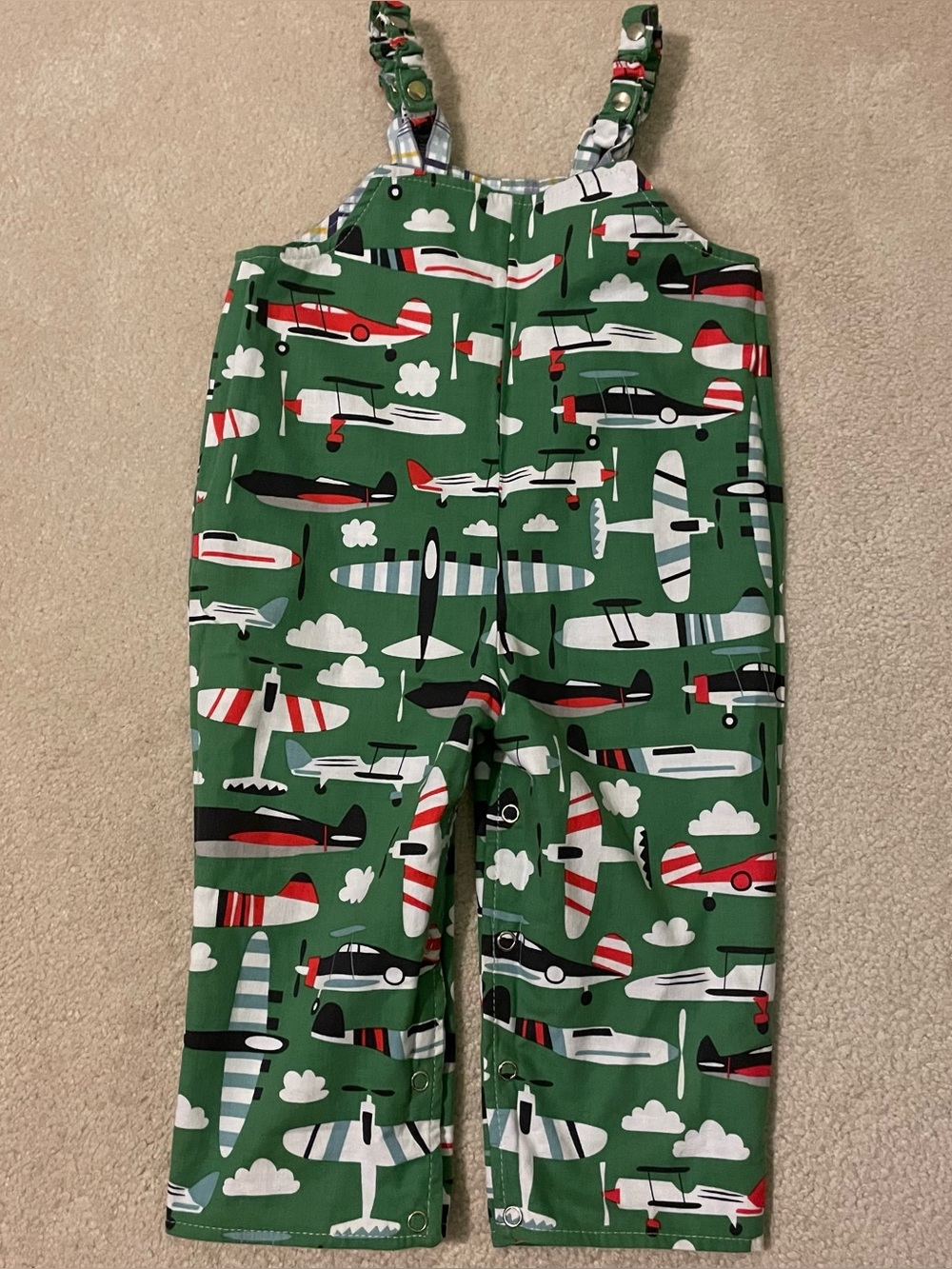 Nana’s Creations reversible aviation overalls-approx. 12-18mo(see note) like new